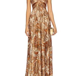 Retrofete Kimmy Halter Cut-Out Gown Dress